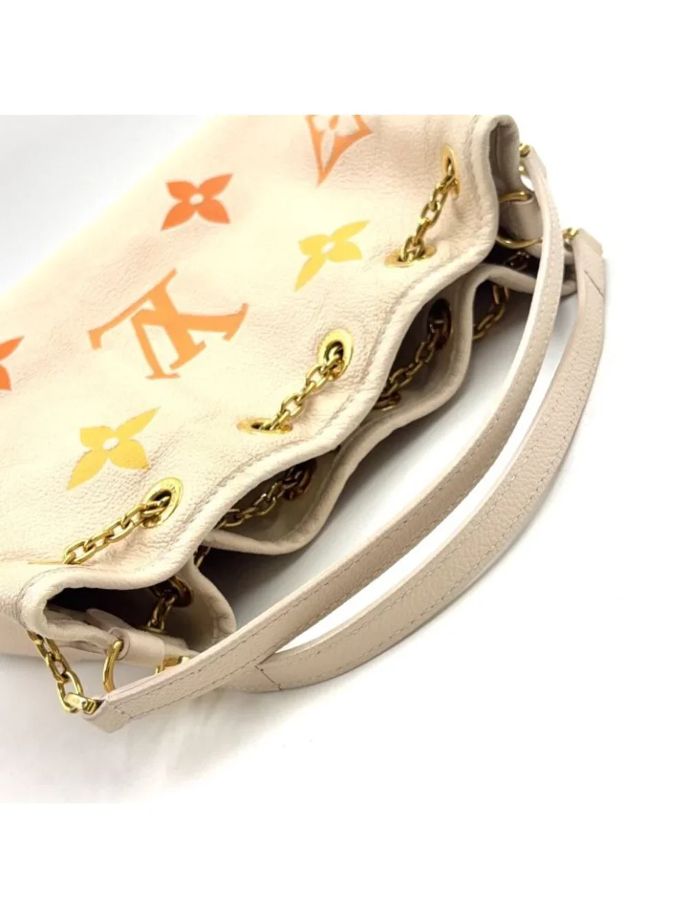 Louis Vuitton LV Summer Bundle Monogram Empreinte Leather Orange White Handbag
